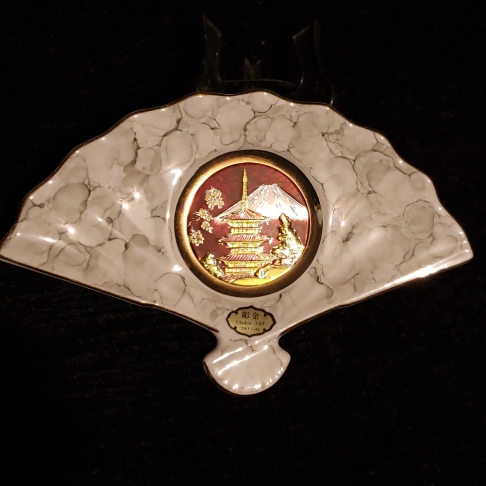 24KT Chokin Art Japanese Fan